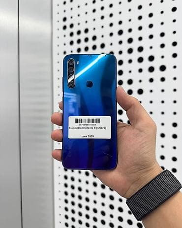 нот 21: Redmi, Redmi Note 8, Б/у, 64 ГБ, цвет - Синий, 2 SIM — 1