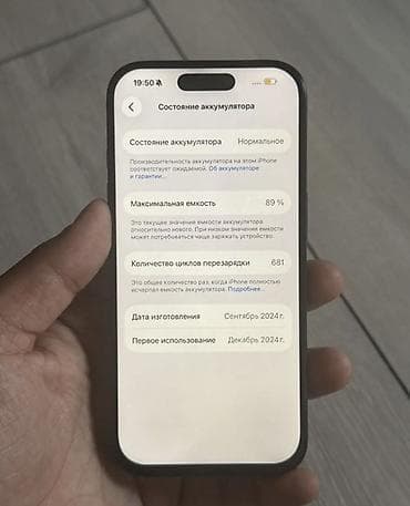 IPhone 16 Pro, Б/у, 256 ГБ, Графит, Чехол, 89 % — 4