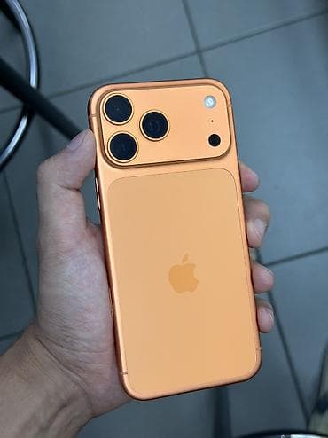 микрофон для асмр: IPhone 17 Pro Max, Б/у, 256 ГБ, Оранжевый, Зарядное устройство, Защитное стекло, Чехол, 100 % — 1
