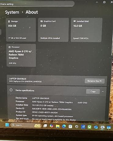 core 2: Ноутбук ASUS Для программирования, AMD Ryzen 9, ОЗУ, RAM: 16 ГБ, ASUS ROG — 6