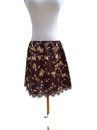 джинсы бананки: Юбка, Модель юбки: Прямая, Мини, Атлас, Высокая талия — 3