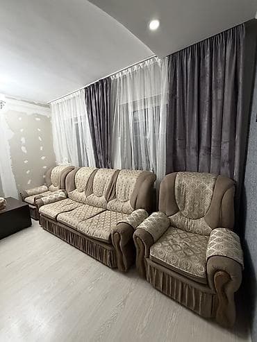 гостиные стулья: Комплект мягкой мебели, Б/у, Самовывоз, цвет - Коричневый — 3