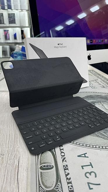 чехол айпад: Клавиатура, Apple, Ножничная, Bluetooth, Проводное подключение, Размер: 100% — 8