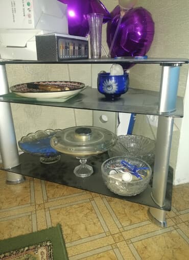 стеклянный стол круглый: Новый Столик стеклянный. закалённое стекло. разборный — 1