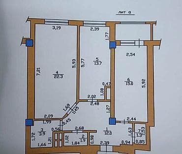 3 комнатная кв: 2 комнаты, 75 м², Элитка, 3 этаж, Евроремонт — 10