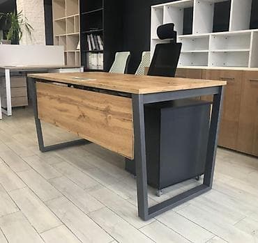 Офисные столы: Офисный стол, Новый, Нерегулируемый, цвет - Черный, Прямоугольный, ЛДСП, Самовывоз, Платная доставка — 6