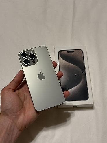 apple studio display: IPhone 15 Pro Max, Б/у, 256 ГБ, Natural Titanium, Коробка, 90 % — 5