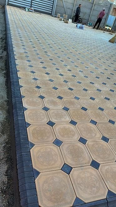 сетка мелкая: Тротуарная плитка «Октагон» с вставками - Тип: модульная бетонная — 10