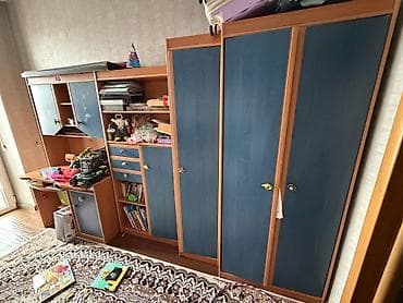 Креслолор: Балдар гарнитурасы, Колдонулган, Кыздар үчүн, Балдар үчүн, ДСП, түсү - Көгүлтүр, Өзү алып кетүү — 1