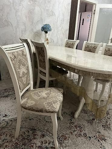 dinner table: Стол и стул для зала, цвет - Бежевый — 3