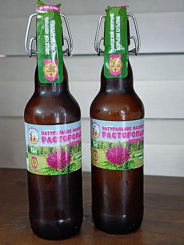 Масло, консервы: Натуральное масло расторопши пятнистой, холодного отжима — 1