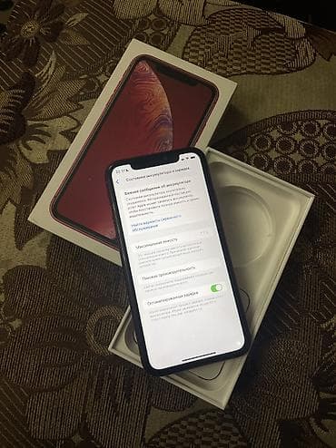 iphone xс: IPhone Xr, Б/у, 64 ГБ, Красный, Коробка, 77 % — 5
