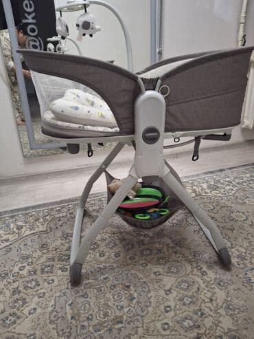 Парты: Люлька, Б/у, Колыбель, Металл, цвет - Серый — 3