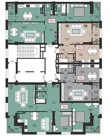 8: 1 комната, 47 м², Арча-Бешик ж/м Элитка, 10 этаж, ПСО (под самоотделку) — 5