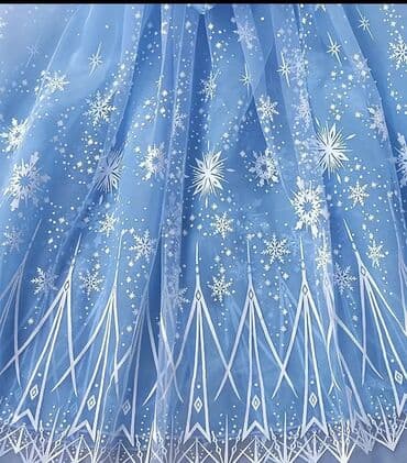 карнавальный костюм: Детская накидка в голубом цвете. В стиле Эльзы из"Холодное сердце" С — 4