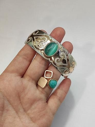 oura ring бишкек цена: Серебряный Билерик+ кольцо Серебро напыление золото 925 пробы Камни — 1
