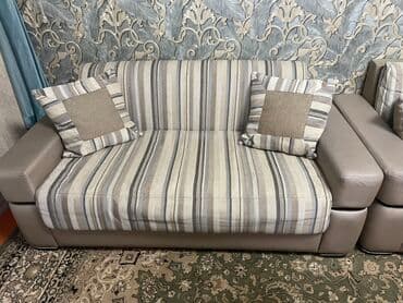 2 х местный раскладной диван: Раскладной диван, Б/у — 3