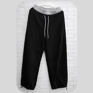 утяжки: Женские брюки-джоггеры свободного кроя - Цвет: черный - Посадка — 1