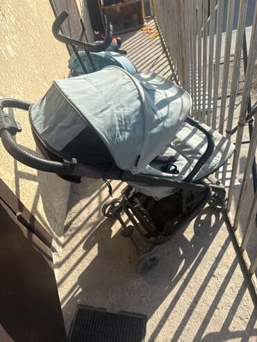 коляска viki vigorkids: Коляска, цвет - Голубой, Б/у — 2