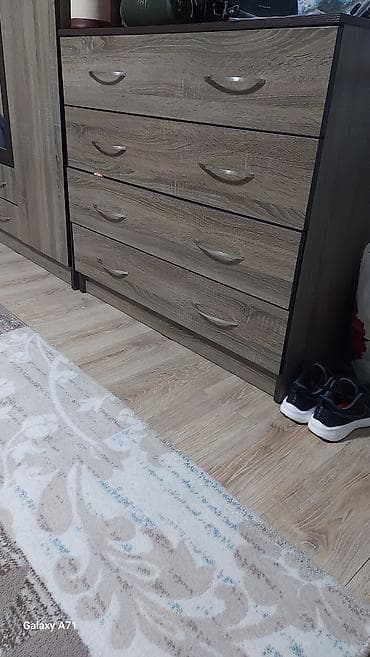 шкаф для одежды деревянный: Спальный гарнитур, Б/у, Двуспальная кровать, Кыргызстан, Самовывоз, цвет - Коричневый — 3