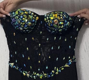 туника классная: Вечернее платье, Длинная модель, Без рукавов, Корсет, S — 3