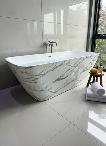 размер гибкого мрамора: Ванна, Прямоугольная, Материал: Акрил, Размер: 170 x 75 см, Бесплатная установка — 1