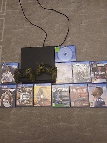 Видео оюндар жана приставкалар: Игровой комплект PlayStation 4 Slim с набором из 11 дисков и двумя — 3