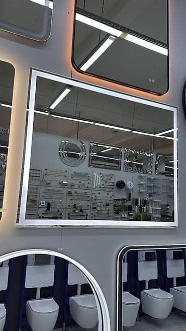 Зеркало с LED‑подсветкой для ванной - Форма: прямоугольная, тонкая