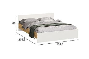 Двуспальные кровати: Артикул: 00061735 Денвер, Кровать (1,6х2,0), Дуб Золотой/Белый — 4