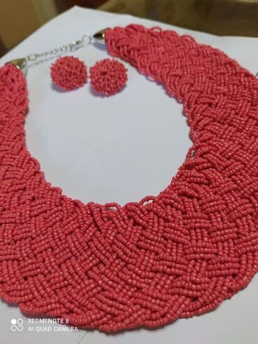Киреге берилүүчү кийимдер: Ожерелье из бисера и серьги гвоздики,ручная работа,шикарно смотрится и — 2