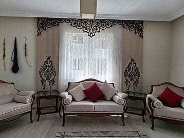 Комплект штор, С ламбрекеном, Готовое изделие, Для зала