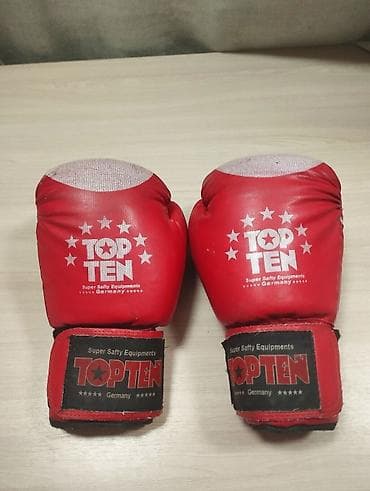 Спорт жана хобби: Боксерские перчатки TOP TEN (Germany), красные. 10oz - Серия: Super — 1
