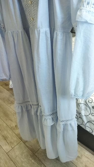 платье оверсайз: Платье свободного кроя в стиле бохо, нежно-голубого цвета. Покупала — 3