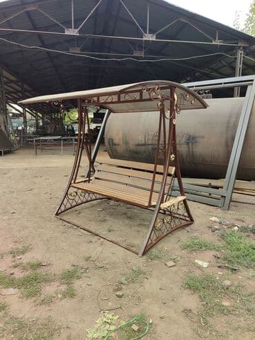 купить бу качели садовые: Садовые качели Металл, Со спинкой, С крышей — 5