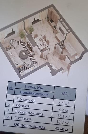 pro group: 1 комната, 44 м², Элитка, 12 этаж, ПСО (под самоотделку) — 4