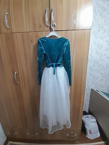 бархатная: Детское платье, цвет - Зеленый — 3