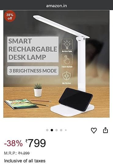 лампа для чтения: Настольная лампа для защиты глаз, сенсорная регулируемая светодиодная — 1