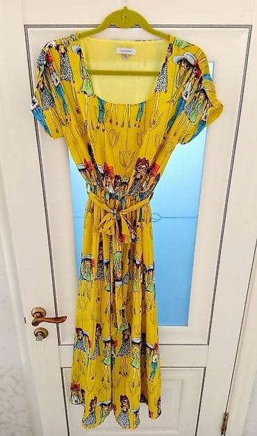 Повседневное платье, Турция, Лето, Длинная модель, Шифон, Турецкое, L