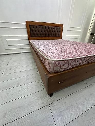 кровать двуспальные: Лина матрас ортопедкровать из дерева Двуспальная кровать с мягким — 3