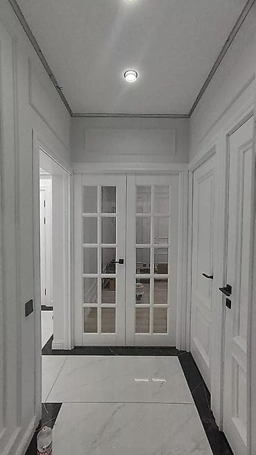 Изоляционные материалы: Двери для домов и квартир, Деревянная, Двухстворчатая, Со стеклом, цвет - Белый — 3