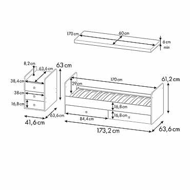 камод для детей: Манеж-кровать, Б/у, С комодом, Дерево — 4