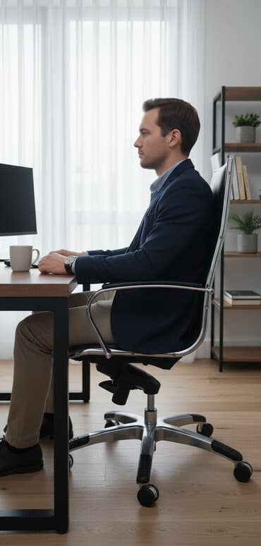 кожа костюм: Офисное кресло, Б/у, С колесиками, цвет - Черный, Кожа, Самовывоз — 1