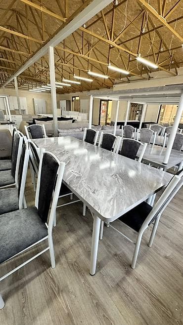 small table: Обеденные гарнитуры с металлическим каркасом и столешницей «под — 2