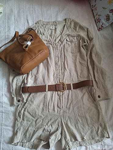 Летний женский комбинезон-шортами + кожаный ремень и сумка -