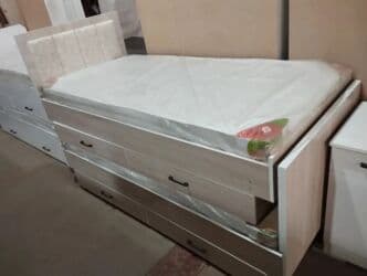 двухъярусная кровать диван: Односпальная кровать, Новый, С матрасом, длина - 205 см — 28