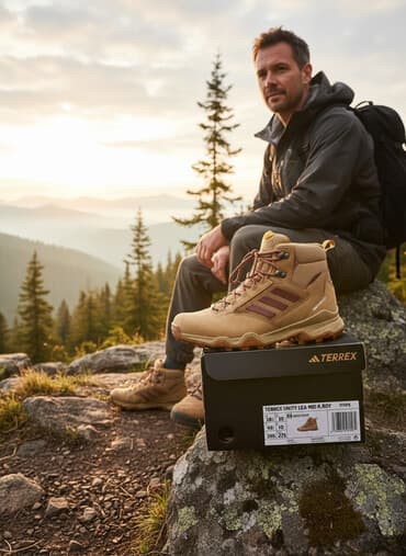 terrex: Треккинговые ботинки adidas Terrex Unity Lea Mid R.RDY (артикул — 1