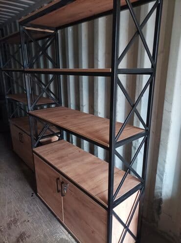 купить полки для цветов напольные: Стеллаж в стиле лофт. Стеллаж для офиса и дома. Изготовим любой размер — 2