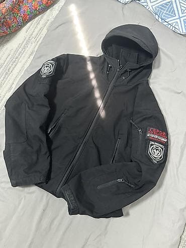 pull and: Тактическая мембранная куртка с капюшоном, черная - Материал: плотная — 2