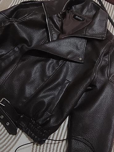 жинсовые куртки: Кожаная куртка, Косуха, Экокожа, Оверсайз, M — 3