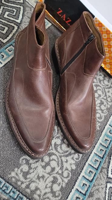 подставка для обувь: Мужские кожаные полуботинки-ботинки DANTEL - Материал: натуральная — 1